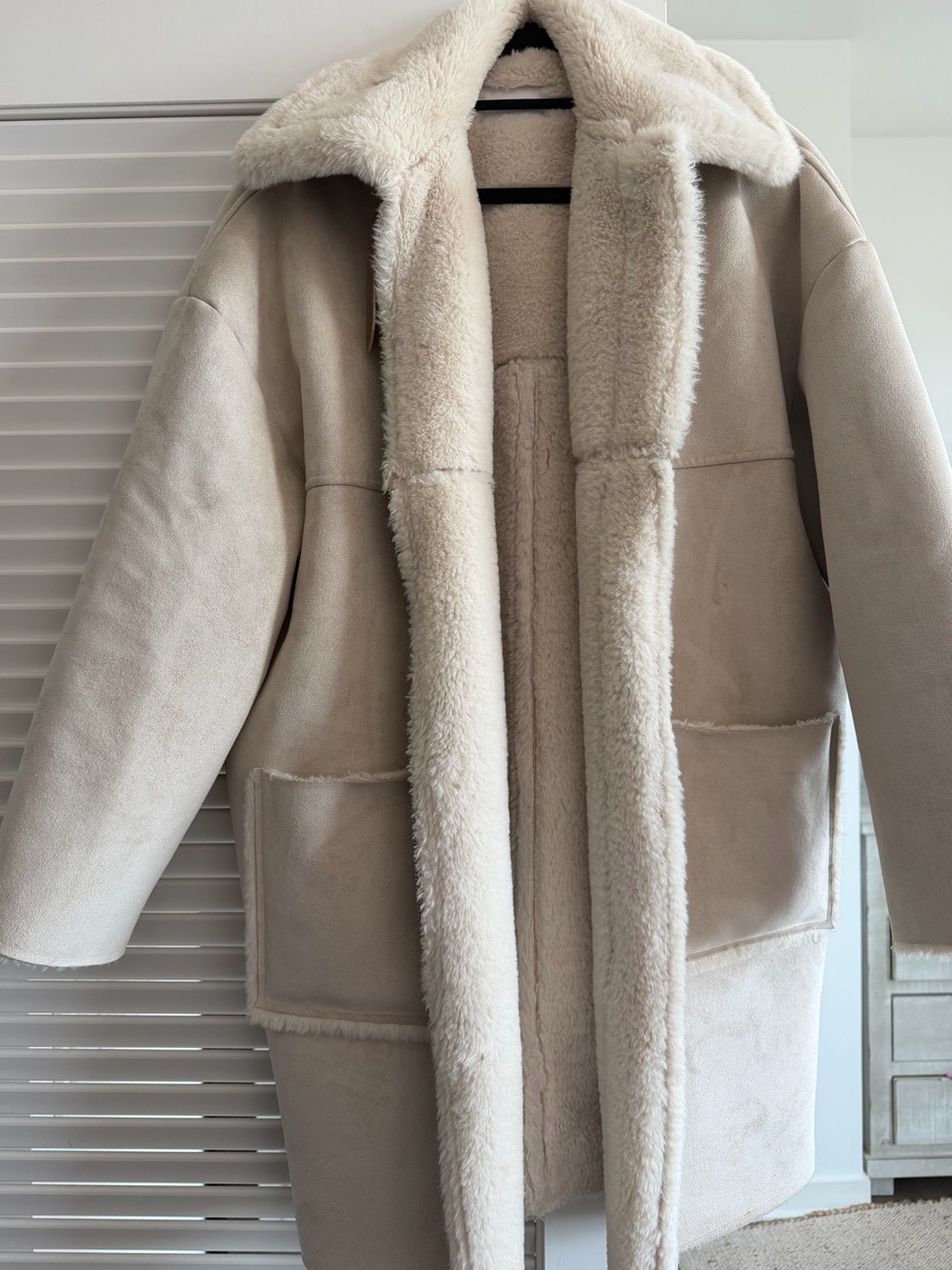Oak + Fort Women’s Cream Long Coat - Luxurious Warmth